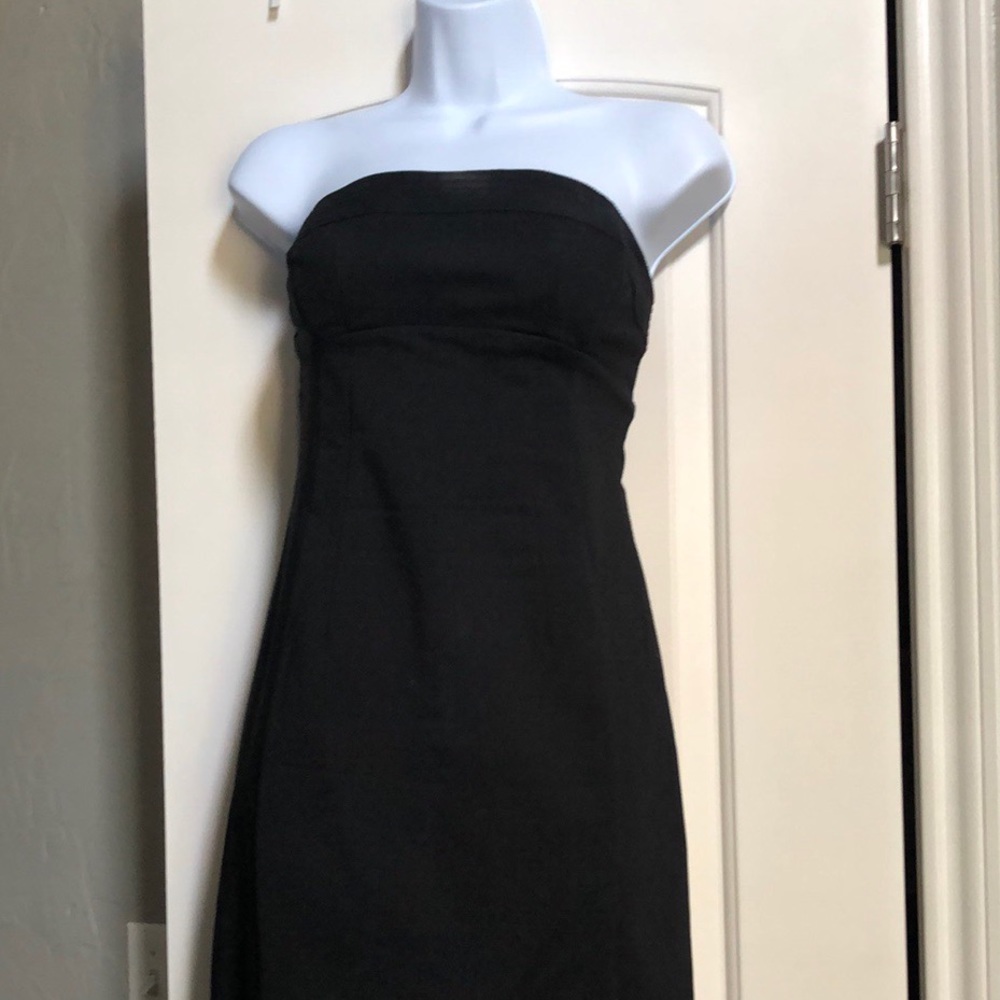 A skinny black dress
